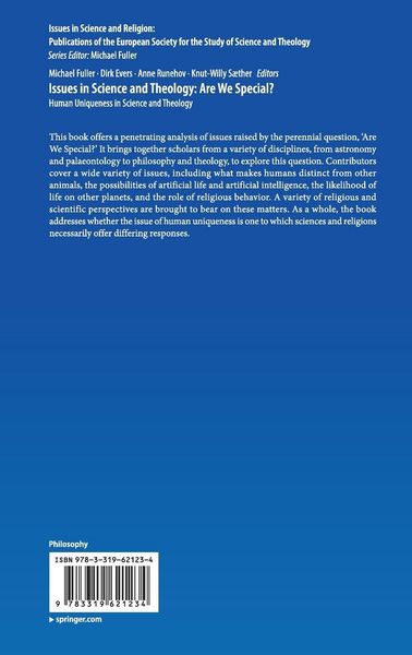 Produktbild: Issues in Science and Theology: Are We Special?