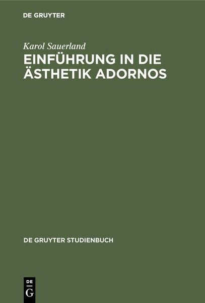 Produktbild: Einf&uuml;hrung in die &Auml;sthetik Adornos