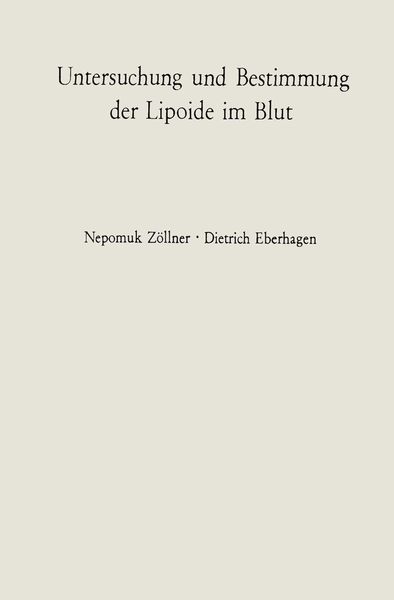 Produktbild: Untersuchung und Bestimmung der Lipoide im Blut