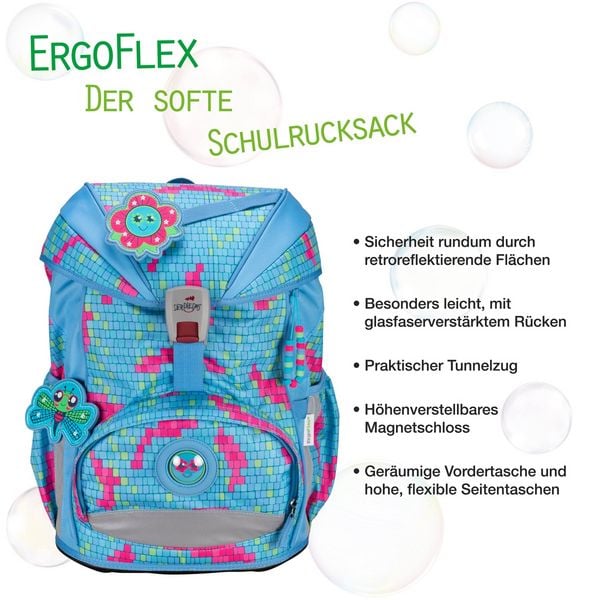 Produktbild: DerDieDas Schulranzen Set ErgoFlex Light, Schulranzen Set, 5tlg, Happy Pixel