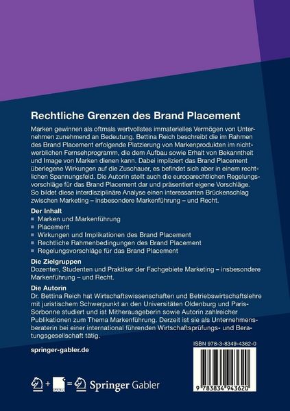 Produktbild: Rechtliche Grenzen des Brand Placement