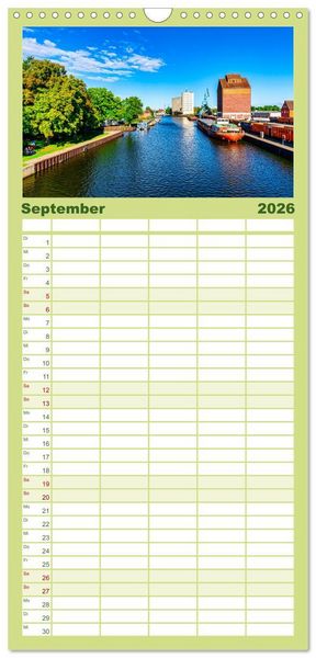 Produktbild: Familienplaner 2026 - Anklam und Umgebung mit 5 Spalten (Wandkalender, 21 x 45 cm) CALVENDO