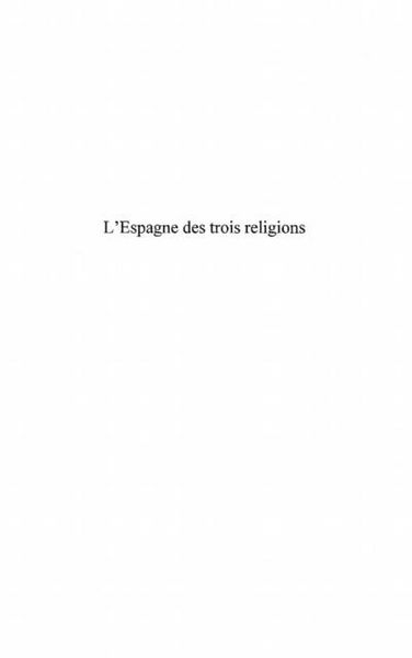 Produktbild: Espagne des trois religions L'