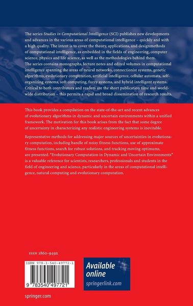 Produktbild: Evolutionary Computation in Dynamic and Uncertain Environments