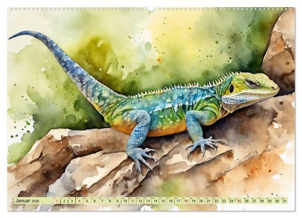 Produktbild: Farbenpr&auml;chtige Reptilien (Wandkalender 2026 DIN A2 quer), CALVENDO Monatskalender
