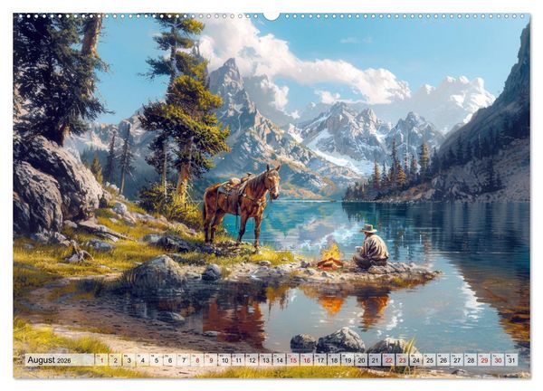 Produktbild: Pferde, Freiheit, Westernreiten (hochwertiger Premium Wandkalender 2026 DIN A2 quer), Kunstdruck in Hochglanz