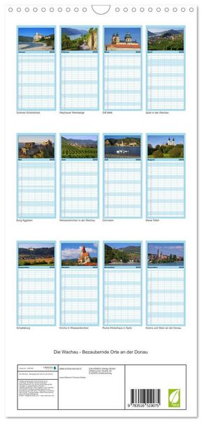 Produktbild: Familienplaner 2026 - Die Wachau - Bezaubernde Orte an der Donau mit 5 Spalten (Wandkalender, 21 x 45 cm) CALVENDO