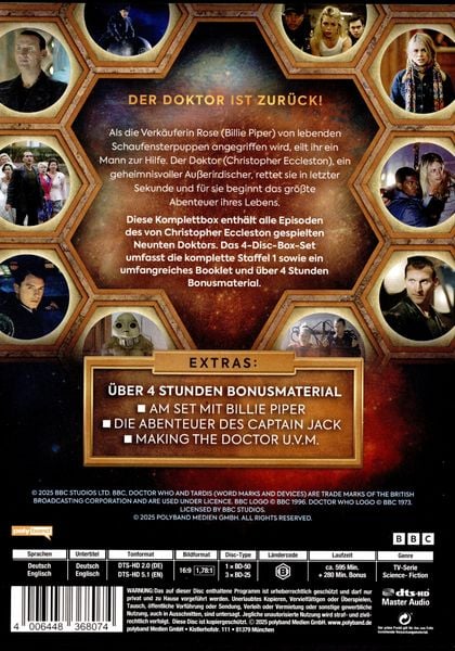 Produktbild: Doctor Who - Christopher Eccleston: Der komplette 9.Doktor (Staffel 1) [4 BRs]