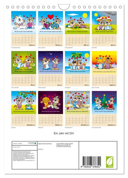 Produktbild: Ein Jahr mit Dir! (Wandkalender 2026 DIN A4 hoch), CALVENDO Monatskalender