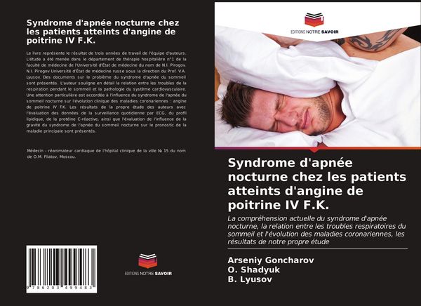 Produktbild: Syndrome d'apn&eacute;e nocturne chez les patients atteints d'angine de poitrine IV F.K.