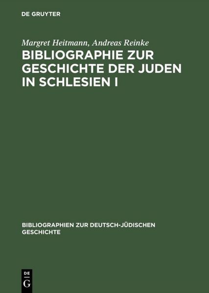 Produktbild: Bibliographie zur Geschichte der Juden in Schlesien I