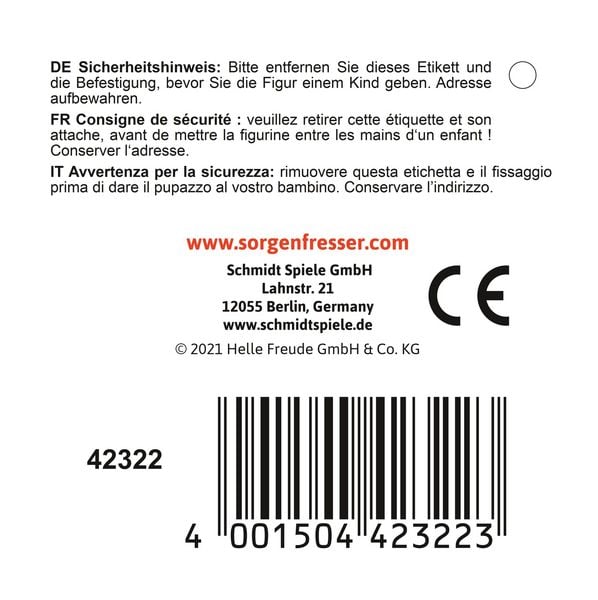 Produktbild: Sorgenfresser klein, Schnulli, 24 cm