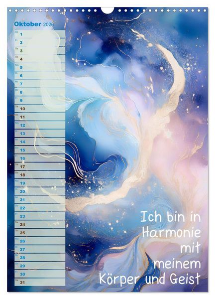 Produktbild: Der feminine Affirmationskalender (Wandkalender 2026 DIN A3 hoch), CALVENDO Monatskalender