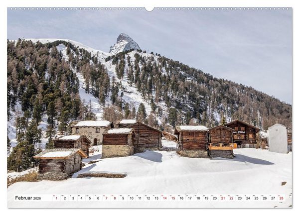 Produktbild: Matterhorn - Eiger, M&ouml;nch und Jungfrau: Rund um die zeitlosen Gipfel (hochwertiger Premium Wandkalender 2026 DIN A2 quer), Kunstdruck in Hochglanz