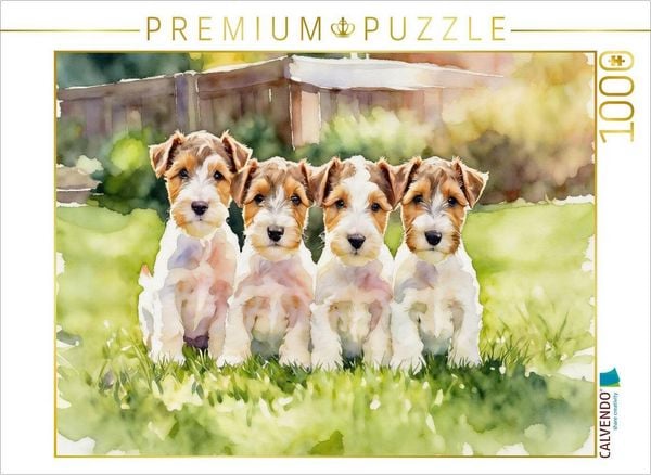 CALVENDO Puzzle Drahthaar Foxterrier | 1000 Teile Lege-Größe 64x48cm Foto-Puzzle für glückliche Stunden