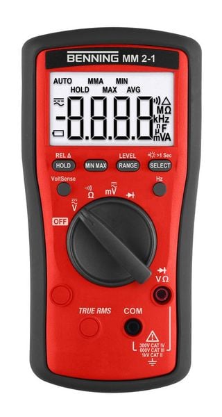 Benning MM 2-1 Hand-Multimeter digital CAT II 1000 V, CAT III 600 V, CAT IV 300 V Anzeige (Counts): 6000