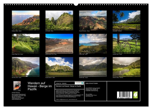Produktbild: Wandern auf Hawaii - Berge im Pazifik (hochwertiger Premium Wandkalender 2026 DIN A2 quer), Kunstdruck in Hochglanz