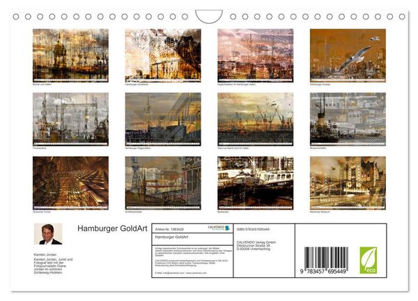 Produktbild: Hamburger GoldArt (Wandkalender 2026 DIN A4 quer), CALVENDO Monatskalender