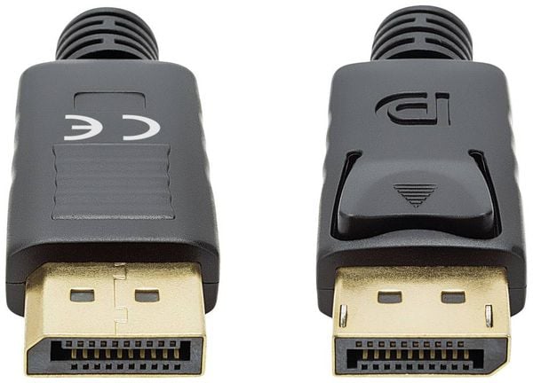 Produktbild: Manhattan DisplayPort Anschlusskabel DisplayPort Stecker, DisplayPort Stecker 1.00m Schwarz 355568 dreifach geschirmt, PVC-Mantel