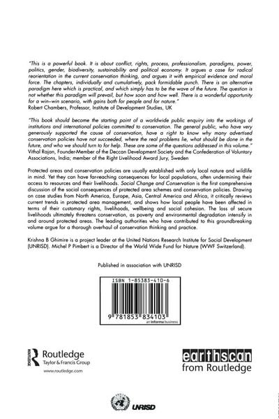Produktbild: Social Change and Conservation: Environmental Politics and Impacts of National Parks and Protected Areas