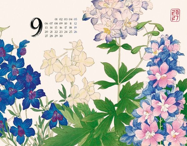 Produktbild: Flowers Kalender 2027 | Japanische Holzschnitte von Tanigami Konan