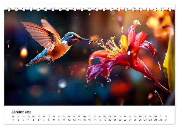 Produktbild: Kolibris - kleine Wunder der Natur (Tischkalender 2026 DIN A5 quer), CALVENDO Monatskalender