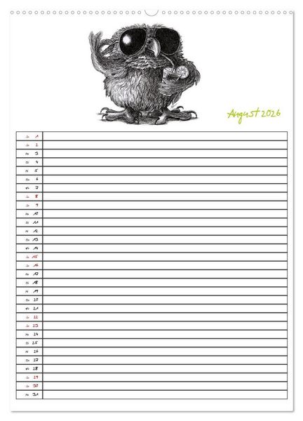 Produktbild: Tieronisch Eulen (hochwertiger Premium Wandkalender 2026 DIN A2 hoch), Kunstdruck in Hochglanz