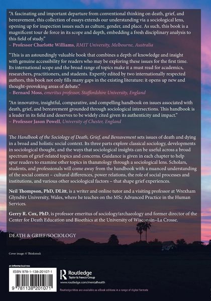 Produktbild: Handbook of the Sociology of Death, Grief, and Bereavement
