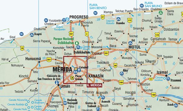 Produktbild: Yucatan 1 : 1 000 000. Road Map + City Maps