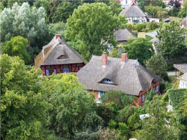 Produktbild: CALVENDO Puzzle Blick von der Wustrower Kirche | 1000 Teile Lege-Gr&ouml;&szlig;e 64x48cm Foto-Puzzle f&uuml;r gl&uuml;ckliche Stunden