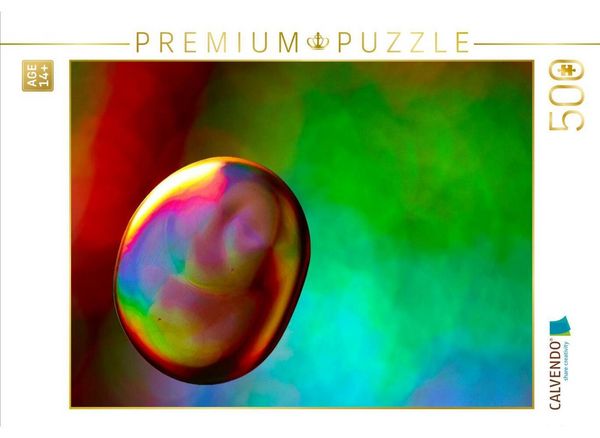 CALVENDO Puzzle Farbrausch mit Öl und Wasser | 500 Teile Lege-Größe 48 × 36 cm Foto-Puzzle für Erwachsene