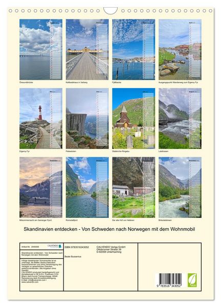 Produktbild: Skandinavien entdecken - Von Schweden nach Norwegen mit dem Wohnmobil (Wandkalender 2026 DIN A3 hoch), CALVENDO Monatskalender