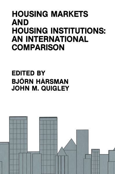Produktbild: Housing Markets and Housing Institutions: An International Comparison