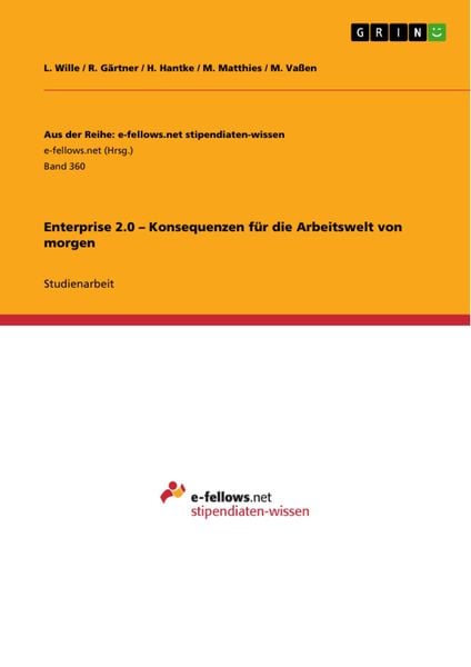 Produktbild: Enterprise 2.0 - Konsequenzen f&uuml;r die Arbeitswelt von morgen