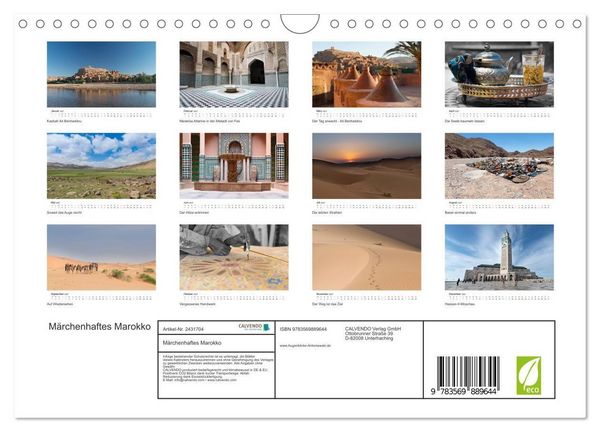 Produktbild: M&auml;rchenhaftes Marokko (Wandkalender 2027 DIN A4 quer), CALVENDO Monatskalender