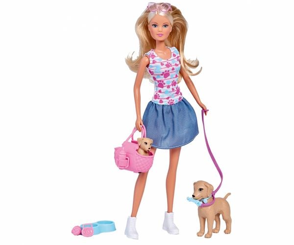 Produktbild: Simba 105733310 - Steffi Love, Puppy Walk, Steffi mit Hundemami, Puppe, 29 cm