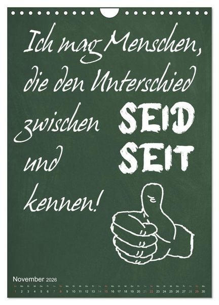 Produktbild: Coole Lehrerspr&uuml;che (Wandkalender 2026 DIN A4 hoch), CALVENDO Monatskalender