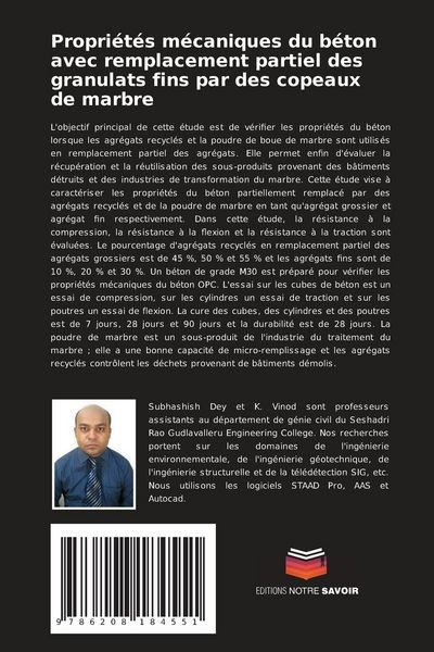 Produktbild: Propri&eacute;t&eacute;s m&eacute;caniques du b&eacute;ton avec remplacement partiel des granulats fins par des copeaux de marbre