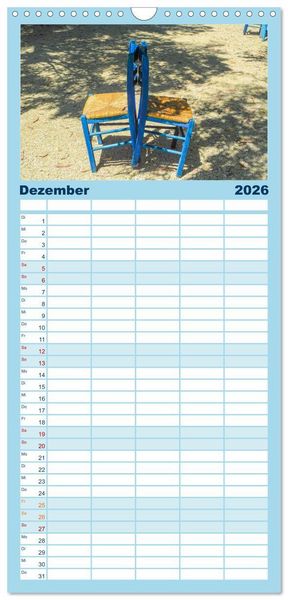 Produktbild: Familienplaner 2026 - Kefalonia, Inseltraum in Blau mit 5 Spalten (Wandkalender, 21 x 45 cm) CALVENDO