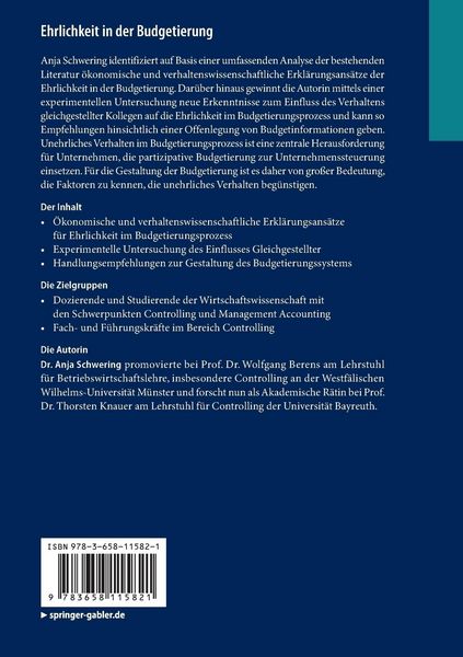 Produktbild: Ehrlichkeit in der Budgetierung