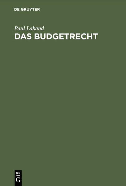 Produktbild: Das Budgetrecht