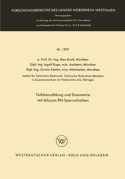 Produktbild: Teilchenz&auml;hlung und Dosimetrie mit Silizium-PN-Sperrschichten