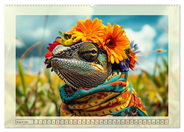 Produktbild: Reptilien-Fashion. Im Rampenlicht der Wildnis (hochwertiger Premium Wandkalender 2026 DIN A2 quer), Kunstdruck in Hochglanz