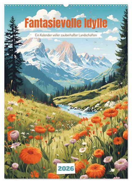Produktbild: Fantasievolle Idylle (Wandkalender 2026 DIN A2 hoch), CALVENDO Monatskalender