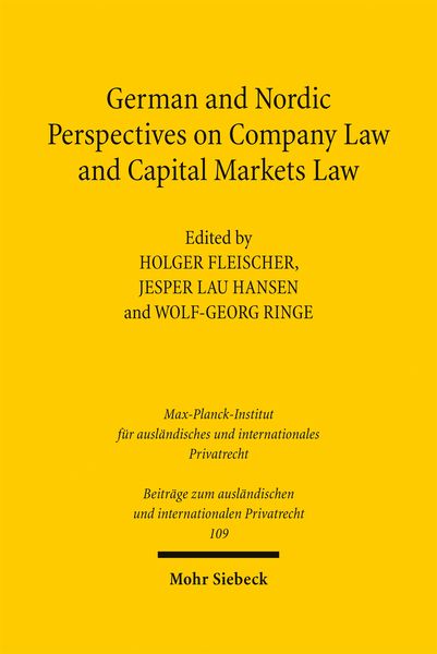 Produktbild: German and Nordic Perspectives on Company Law and Capital Markets Law