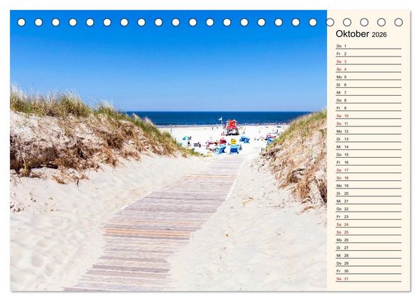 Produktbild: Langeoog Geburtstagskalender (Tischkalender 2026 DIN A5 quer), CALVENDO Monatskalender