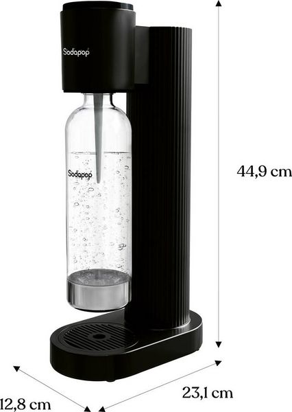 Produktbild: SODAPOP Wassersprudler Cooper Pro, schwarz, 1x 850ml PET-Flasche