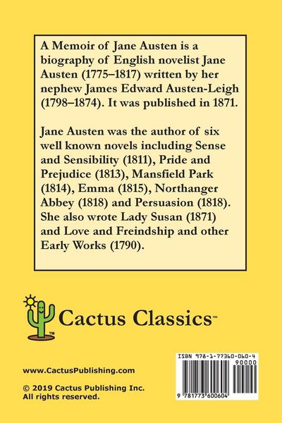 Produktbild: A Memoir of Jane Austen (Cactus Classics Large Print)