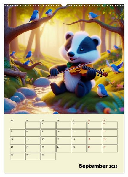 Produktbild: Waldtiere machen Musik (hochwertiger Premium Wandkalender 2026 DIN A2 hoch), Kunstdruck in Hochglanz