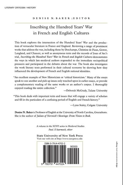 Produktbild: Inscribing the Hundred Years' War in French and English Cultures